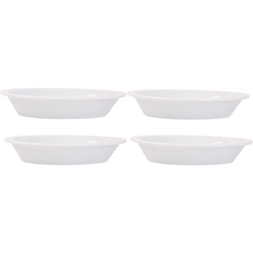  [아마존베스트]Home Essentials 15244 Fiddle and Fern Oval Mini Bakers, Set of 4, 6-inch Length, White