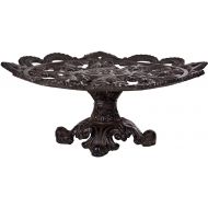 Home Essentials & Beyond Elegant Decorative Cast Iron Footed Cake Plate Round Dessert Pedestal Display Cupcake Cake Stand 14 inch For Cakes Tarts Candies Cookies Or Muffins