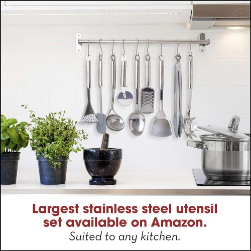  [아마존핫딜][아마존 핫딜] Home Hero Stainless Steel Kitchen Utensil Set - 29 Cooking Utensils - Nonstick Kitchen Utensils Cookware Set with Spatula - Best Kitchen Gadgets Kitchen Tool Set Gift