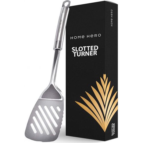  Home Hero Slotted Spatula Slotted Turner Spatula - Stainless Steel Slotted Turner Stainless Steel Spatula Metal Turner - Metal Spatulas for Cooking Turner Stainless Steel Turner Slotted Spat