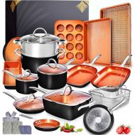 Home Hero Copper Pots and Pans Set -23pc Copper Cookware Set Copper Pan Set Ceramic Cookware Set Ceramic Pots and Pans Set Nonstick Induction Cookware Sets Pot and Pan Set Nonstick