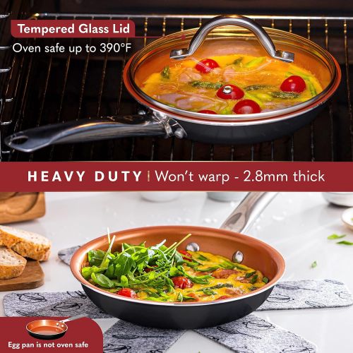  Home Hero Copper Pots and Pans Set -23pc Copper Cookware Set Copper Pan Set Ceramic Cookware Set Ceramic Pots and Pans Set Nonstick Induction Cookware Sets Pot and Pan Set Nonstick