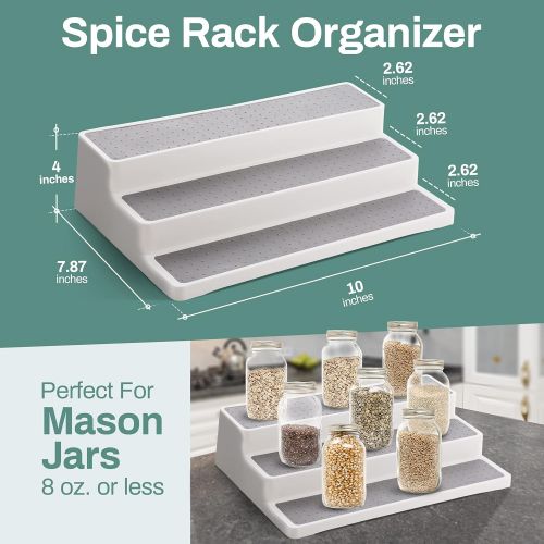  Home Intuition 3-Tier 14 Non-Skid Spice Rack Kitchen Pantry Organizer