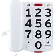Home Intuition Amplified Single Line Corded Desk Telephone with Large Easy to Read Buttons and Extra Loud Ringer