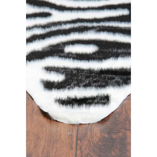  Home Must Haves White Black Faux Cow Hide Skin Area Rug 5 x 66