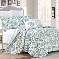 Home Soft Things Serenta Tivoli Ikat 5 Piece Quilted Coverlet Bed Spread Set