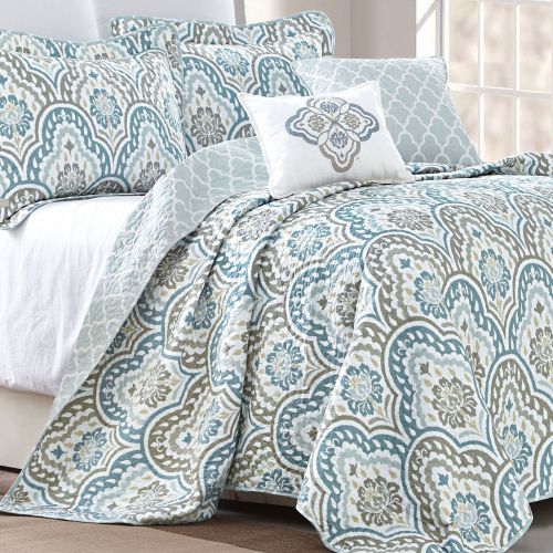  Home Soft Things Serenta Tivoli Ikat 5 Piece Quilted Coverlet Bed Spread Set