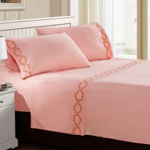  Home Soft Things SHTEM4KRSQ Bed Sheet, 78 x 80 +14, Rose Quartz