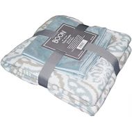 Home Soft Things BOON Sweater Knitted Woven Throw with 2 Pillow Shells Combo Set, Tivoli