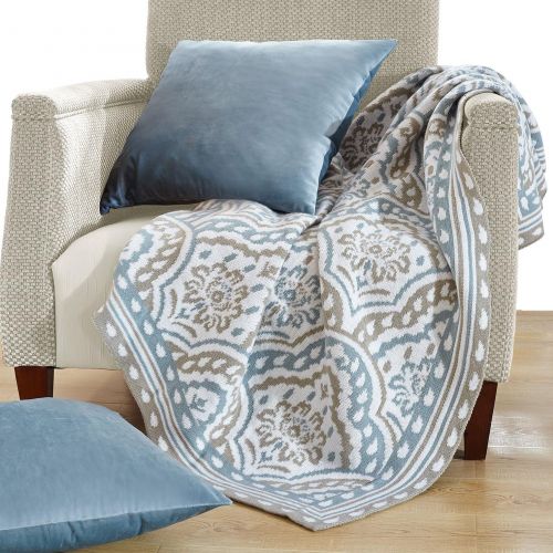  Home Soft Things BOON Sweater Knitted Woven Throw with 2 Pillow Shells Combo Set, Tivoli