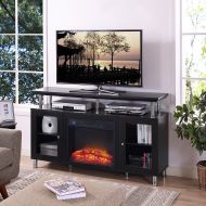 Home Source TV12359 Tv Stand Convertible to Electrical Fireplace Frame Black