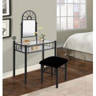 Home Source Industries 200-6032 Vanity with Upholstered Bench, Black