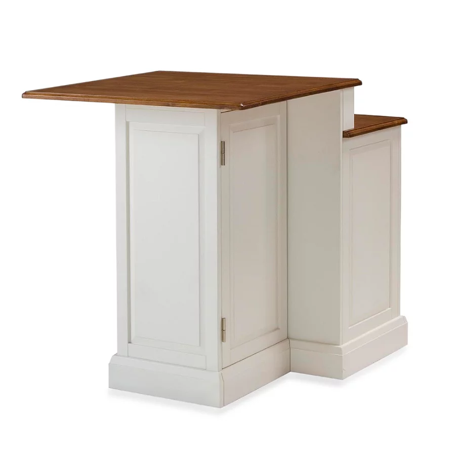  Home Styles Woodbridge Two-Tier Kitchen Island in White