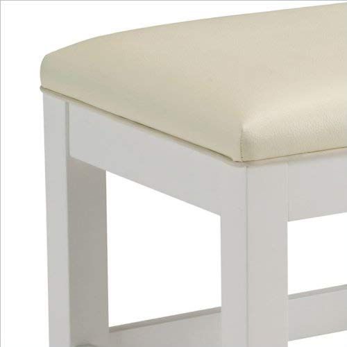  Home Styles 5530-28 Naples Vanity Bench, White Finish