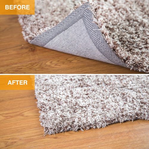  Home Techpro Best Non-Slip Washable Gripper “Vacuum TECH” -New Materials to Anti Curling Pad : Keep Your Rug in Place & Make Corner Flat and Easily Peel Off When Need