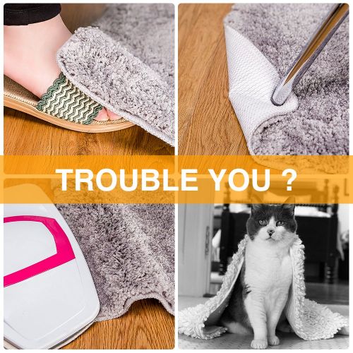  Home Techpro Best Non-Slip Washable Gripper “Vacuum TECH” -New Materials to Anti Curling Pad : Keep Your Rug in Place & Make Corner Flat and Easily Peel Off When Need