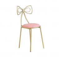 Home Warehouse Butterfly Bow Tie Vanity Chair,Creativ Girls Bedroom Cosmetic Stool Each Stool Leisure Reading Chair Metal Decoration Iron Backrest Chair,Pink,45CM