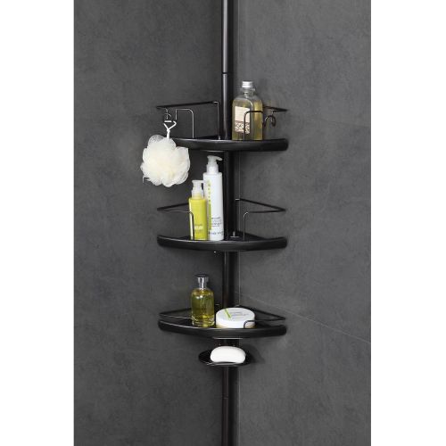  Home Zone CAD6100V 2 Tier Standing Adjustable Wire Caddy, Chrome Finish Bathroom Storage