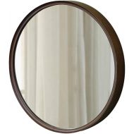 Home warehouse Retro Solid wood Wall mirror, Creative Bathroom Hanging mirror Girl Bedroom Makeup mirror Dressing mirror Barbershop Photography shop Dressing table mirror Round mirror Decorative