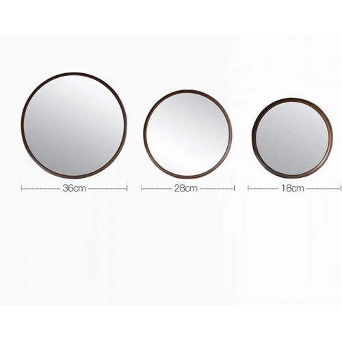  Home warehouse Retro Solid wood Wall mirror, Creative Bathroom Hanging mirror Girl Bedroom Makeup mirror Dressing mirror Barbershop Photography shop Dressing table mirror Round mirror Decorative