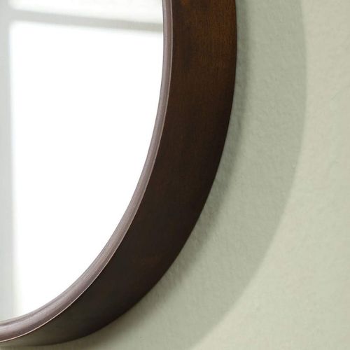  Home warehouse Retro Solid wood Wall mirror, Creative Bathroom Hanging mirror Girl Bedroom Makeup mirror Dressing mirror Barbershop Photography shop Dressing table mirror Round mirror Decorative