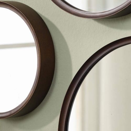  Home warehouse Retro Solid wood Wall mirror, Creative Bathroom Hanging mirror Girl Bedroom Makeup mirror Dressing mirror Barbershop Photography shop Dressing table mirror Round mirror Decorative