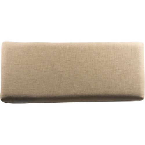  HomePop Kinen Oversized Storage Bench with Nail Head Trim, 42 x 18 x 18, Tan Linen