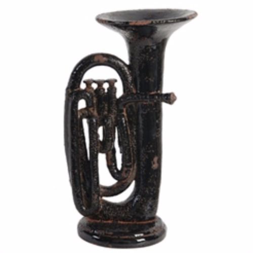  Benzara Old-Style Ceramic Trombone Di¿½cor, Black