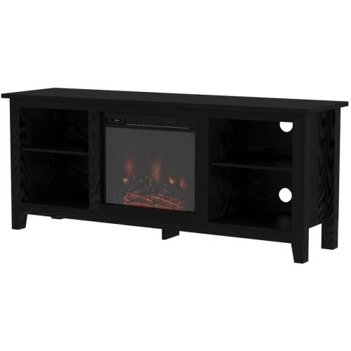  HomeTeks Tv Fireplace Stand Electric Fireplace Tv Stand- Fireplace Tv Stands for Flat Screens 65, Black-Turn Up The Ambiance of Your Room