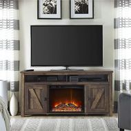 HomeTeks Tv Fireplace Stand Electric Fireplace Tv Stand-Electric Fireplace Entertainment Center, for TVs Up to 60 Inch, Weathered Medium-Turn Up The Ambiance of Your Room