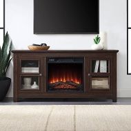 HomeTeks Tv Fireplace Stand Electric Fireplace Tv Stand-Tv Stand with Fireplace for 55 Inch Tv, Espresso-Turn Up The Ambiance of Your Room