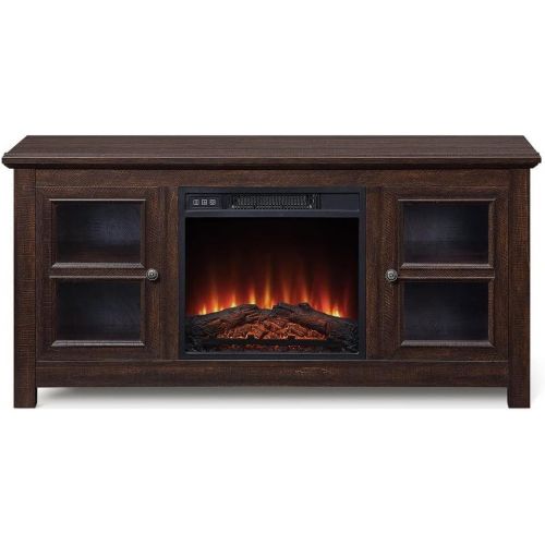  HomeTeks Tv Fireplace Stand Electric Fireplace Tv Stand-Tv Stand with Fireplace for 55 Inch Tv, Espresso-Turn Up The Ambiance of Your Room