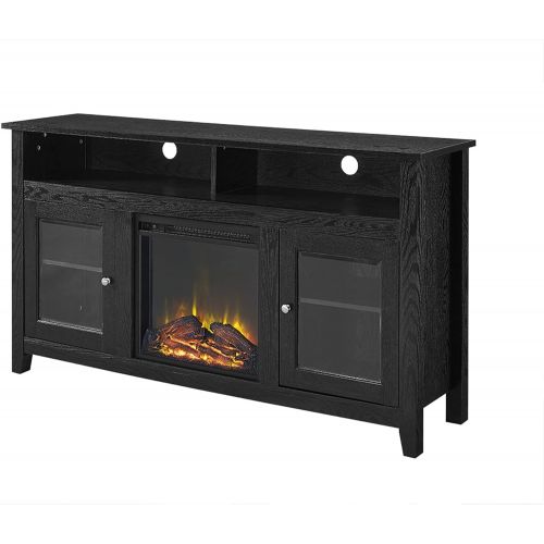  HomeTeks Tv Fireplace Stand Electric Fireplace Tv Stand-Fireplace Tv Stand for 65 Inch tv, Black-Turn Up The Ambiance of Your Room