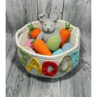HomeToysByGalatova Personalized easter basket - Easter basket stuffers for Kids - Easter eggs - Easter bunny - Easter gifts - Easter decorations - crochet toys