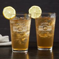 [아마존베스트]HomeWetBar Marquee Personalized Long Island Iced Tea Glasses (Custom Product)