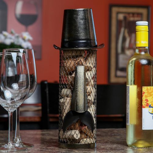  Home-X Mustache Guy Cork Holder with Bowler Hat