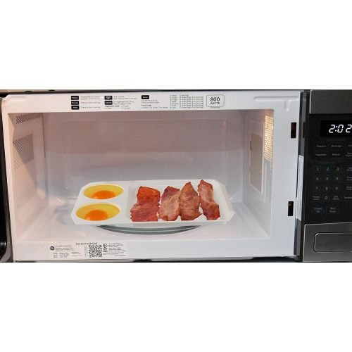 HOME-X Microwaveable Bacon Tray, Microwave 2 Egg Poacher, Bacon Serving Dish
