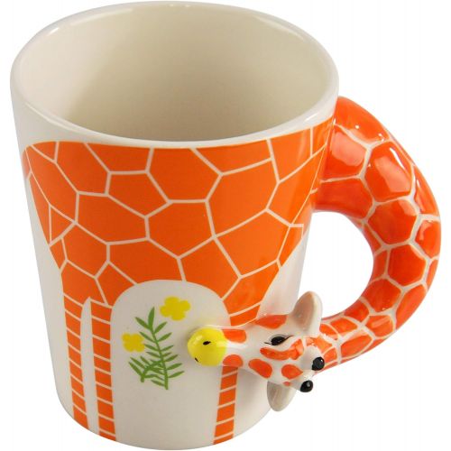  HOME-X Ceramic 3D Giraffe Mug, Funny Animal-Themed Cup for Tea and Coffee, Long Neck and Legs Giraffe Cup (13.5 oz)