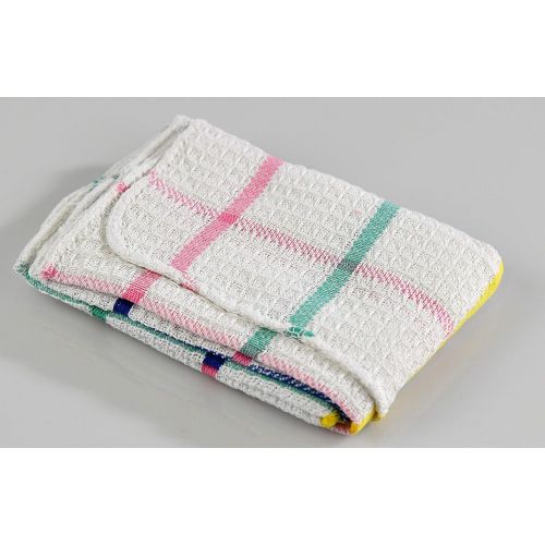  Home-X Set of 3 Vintage Pastel Striped Kitchen Towels, Cute and Super Absorbent Dish Rags for Cleaning, 100% Cotton-14” x 14”