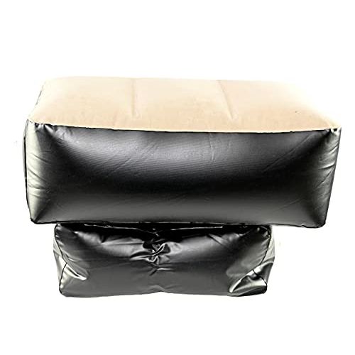  HOME-X Inflatable Back-Seat Gap Filler, Small Inflatable Cushion for Vehicle Back Seat, Travel Car Bed for Pets, Black/Beige