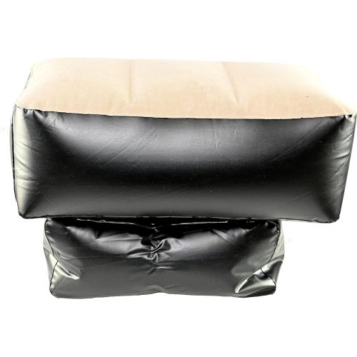  HOME-X Inflatable Back-Seat Gap Filler, Small Inflatable Cushion for Vehicle Back Seat, Travel Car Bed for Pets, Black/Beige