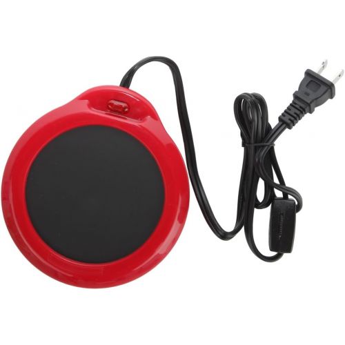  [아마존베스트]Home-X - Mug Warmer, Multipurpose Heating Pad for Desktop Heated Coffee & Tea or Candle & Wax Warmer, Red Finish