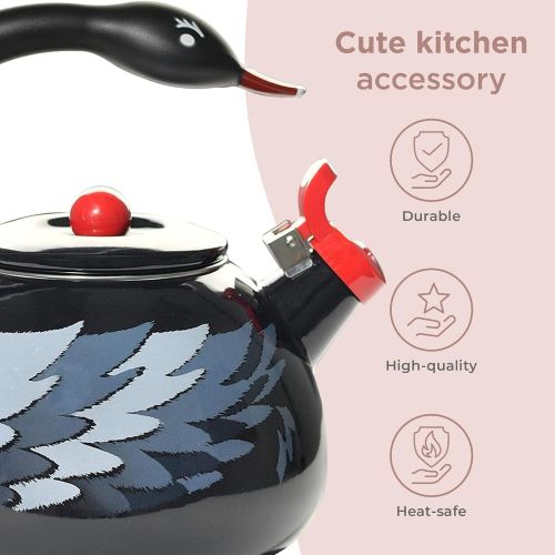  [아마존베스트]Home-X  Honey Bee Tea Kettle, 2.4 Quart Whistling Tea Kettle for Gas Top or Electric Stoves, The Perfect Addition to Any Kitchen