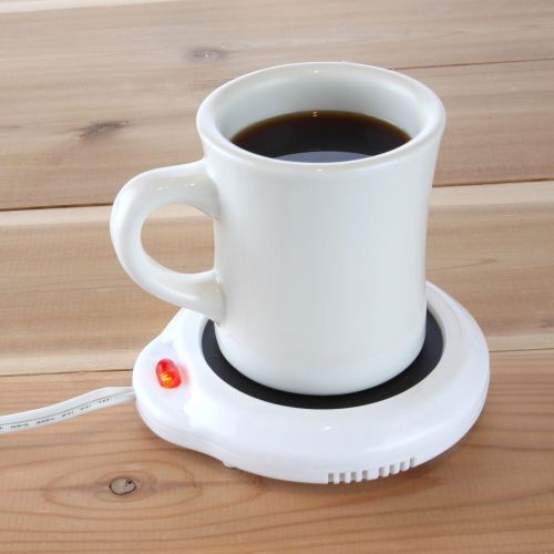  Home-X Mug Warmer, Desktop Heated Coffee & Tea - Candle & Wax Warmer (White)