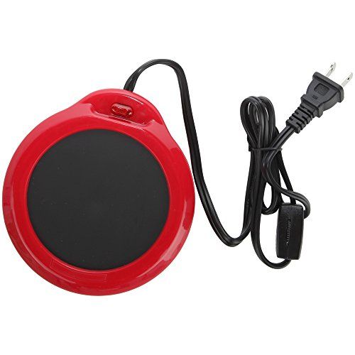  [아마존베스트]Home-X - Mug Warmer, Multipurpose Heating Pad for Desktop Heated Coffee & Tea or Candle & Wax Warmer, Red Finish