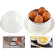[아마존베스트]HOME-X Microwave Egg Boiler with Saucer for Hard-Boiled or Soft Boiled Eggs, Egg Microwave Cooker No Piercing Required, Dishwasher Safe-Up to 4 Eggs