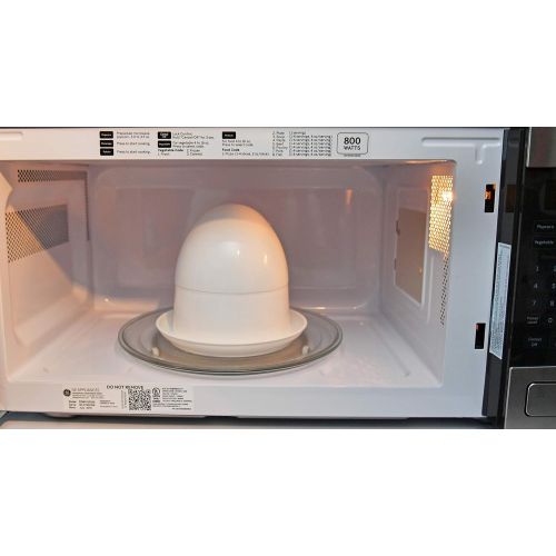  [아마존베스트]HOME-X Microwave Egg Boiler with Saucer for Hard-Boiled or Soft Boiled Eggs, Egg Microwave Cooker No Piercing Required, Dishwasher Safe-Up to 4 Eggs