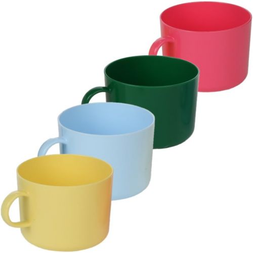  [아마존베스트]Home-X Microwave Soup Mug Set of 4 Colors with Lids (Pink, Yellow, Blue and Green)