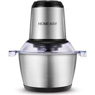 [아마존베스트]Homeasy Universal Chopper with 2L Stainless Steel Bowl, 350 W Electric Multi Chopper with 2 Speed Levels, Mincer with 4 Blades for Meat, Onions, Fruit, Vegetables