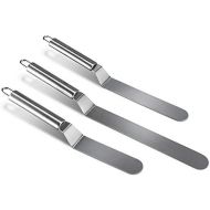 [아마존베스트]homeasy Cake Knife & Cake Knife 3-Piece Stainless Steel Angle Palette Set in 4.5/6.5/8.5 Inch Rustproof Icing Knife Professional Kitchen Knife